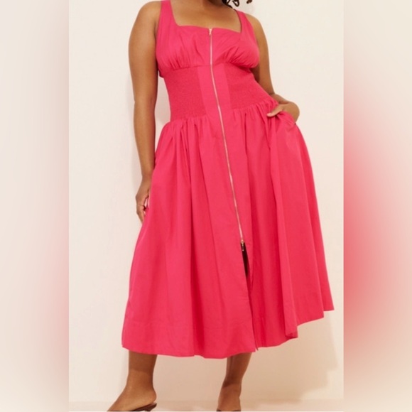 Anthropologie Square Neck Tommie Midi Dress - Picture 2 of 8